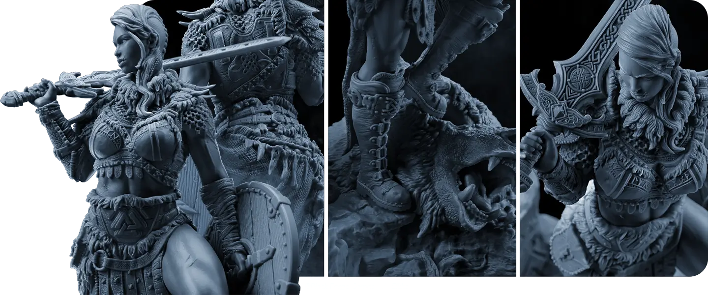 DND Ellika miniature printed on the Phrozen Sonic Mighty 8K with fine surface detail.